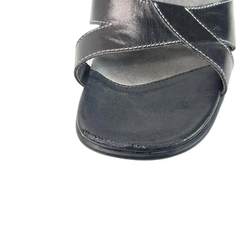 Naot Black Leather Strappy Sandals Comfort Walking Hook Loop Adjustable 39